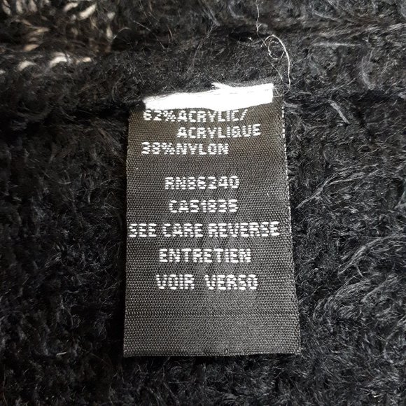 Fuzzy Knit Black Grey Gradient Striped Sweater - Picture 11 of 12